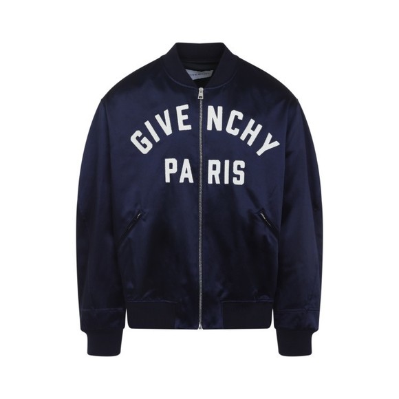 Givenchy Deep Navy Satin-Finish Bomber Jacket - NWT - Picture 1 of 3